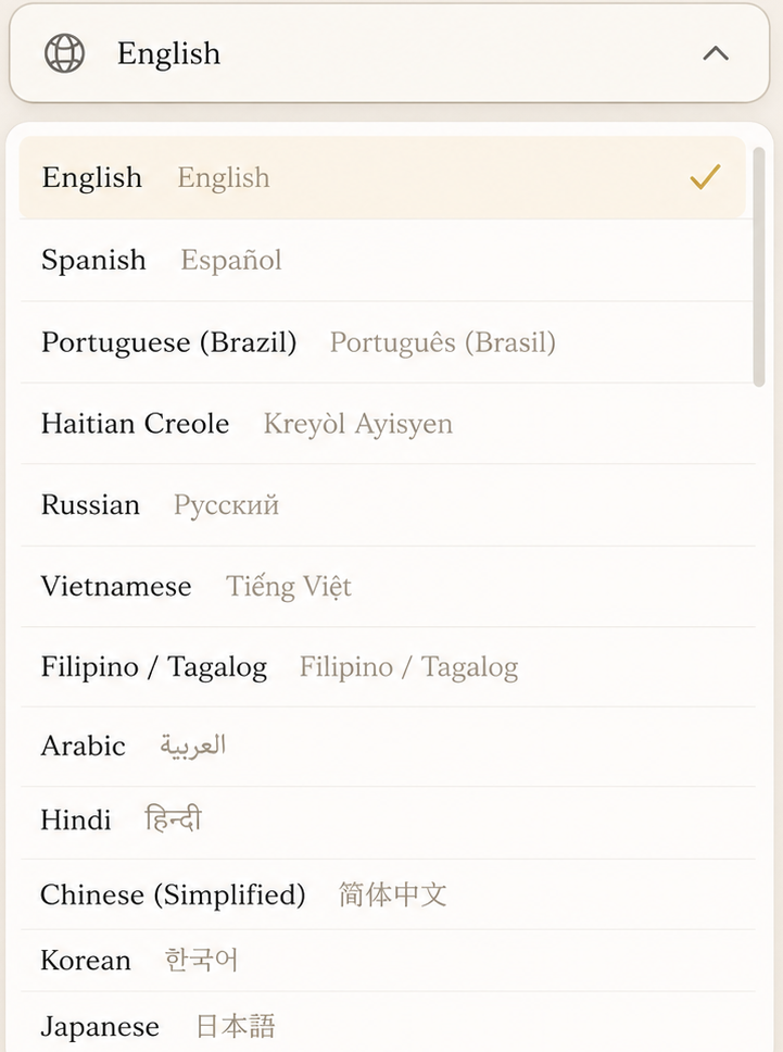 Language selector